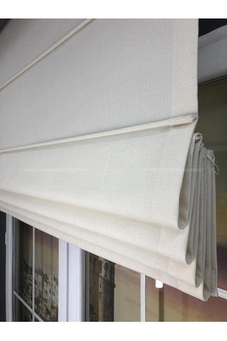 Rendecioğlutekstil Keten Fon Katlamalı Perde 1. Kalite Natural Keten/krem Renk 120 X 270 Krem Diğer