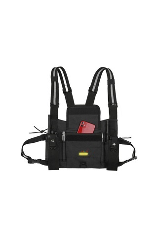 Vkemall Gece Uyarı Işıklı Askeri Outdoor Yelek, Çok Fonksiyonlu Depolama, Ayarlanabilir, Güvenlik Patrulü, Çalışanlar İçin, Pil Dahil Değil