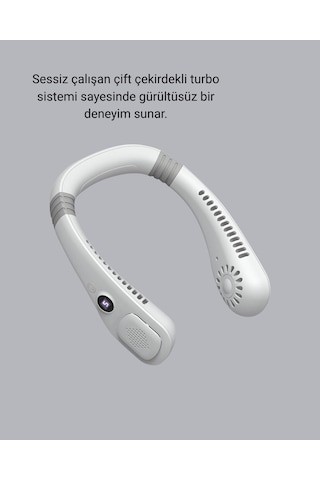 Giyilebilir Boyun Fanı 360 Dairesel Rüzgar Ve 5 Kademeli Hız Ayarlı - Lisinya