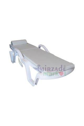 Mirzademarket Şezlong Minderi Lüks Su Geçirmez Kumaş Fermuarlı-Krem