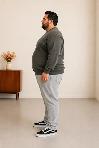 Sngl Tekstil Erkek Büyük Beden Oversize 3 İplik Uzun Kollu Sweatshirt 3xl-4xl-5xl-6xl-7xl-8xl-9xl Yeşil