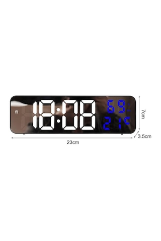 Valkyrie Nem Ölçer Dereceli Led Duvar Ve Masa Alarm Saati Lacivert