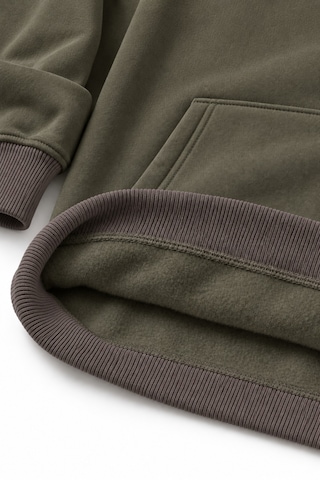 Coal City Erkek Haki 3 İplik Şardonlu Oversize Kapüşonlu Sweatshirt Yumuşak Dokulu