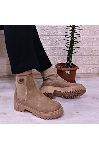 M.p 2744 Vizon Süet İçi Polar Tüylü Bilekten Lastikli Bayan Bot 001
