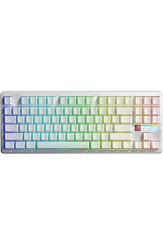 Aula F87 Pro V2 Mekanik Rgb Tkl Star Vector Switch Kablosuz Makrolu Hot Swap Klavye Desenli Beyaz