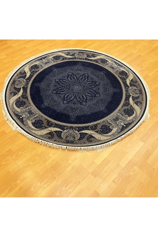 Aldora 200 X 200 Yuvarlak İpek Halı Lacivert