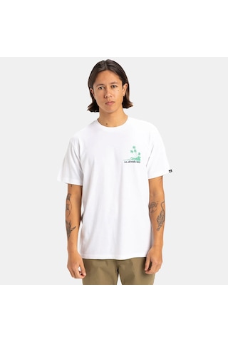 Quiksilver Palm Lines Erkek Beyaz Yuvarlak Yaka Tişört Beyaz