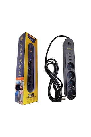 Termal Akım Korumalı Grup Priz Ve 3 Lü Usb Şarj Aleti 5365 Standart