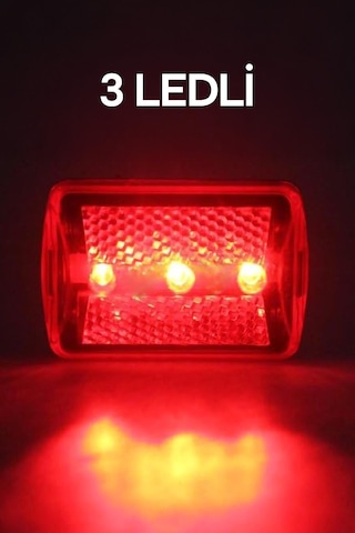 Bisiklet Tekli Arka Işık Pilli 300 Lümen 3 Mod Flaşörlü Bisiklet Arka Farı Led Işık Kırmızı 4445 Kırmızı