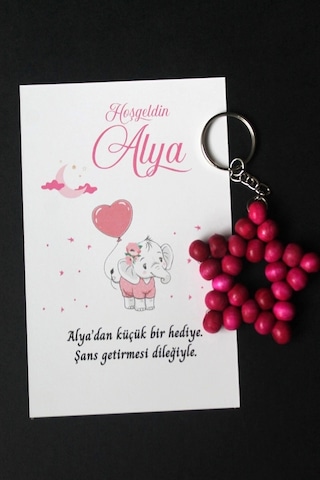 Zincirli Ahşap Yıldız Anahtarlık 20 Adet