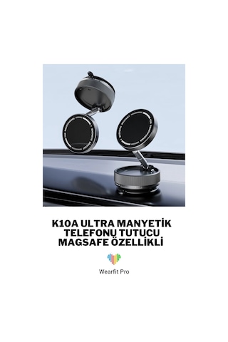 Wearfitpro Her Alana Uyumlu 360 Derece Dönebilen Çok Açılı Magsafe Özellikli Güçlü Telefon Tutucu Beyaz
