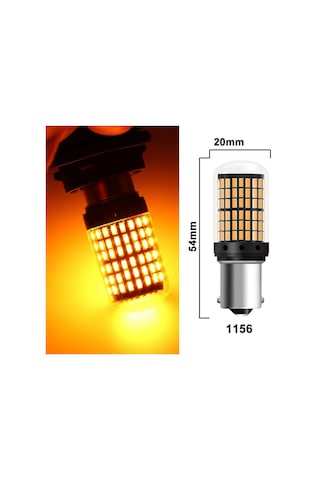 Carub Ampul 12v 1016 144 Led Şeffaf Oto Geri Vites Ampulü Fren Stop Sis Sinyal Lambası Turuncu Br0404032