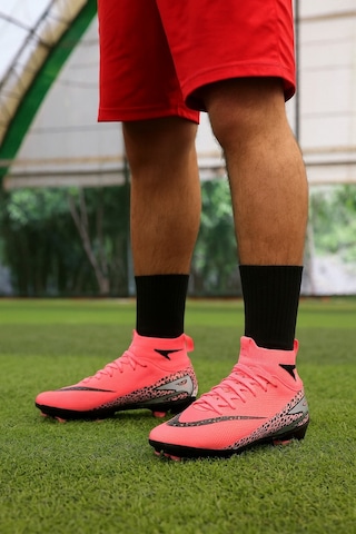 Çoraplı Superfly Halı Saha Futbol Ayakkabısı Pembe