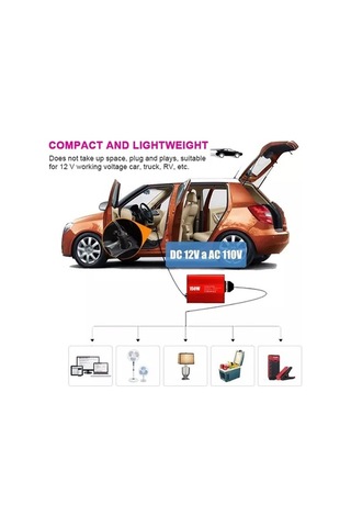 Ulzyvf 150w Araç İnvertörü - 12v'dan 110v'a Çift Usb'li Otomobil, Kamyon, Karavan Dönüştürücü