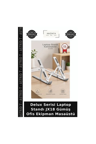 Delux Serisi Laptop Standı Jx18 Gümüş Ofis Ekipman Masaüstü
