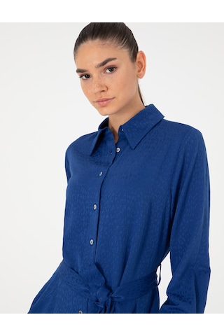 Pierre Cardin Kadın Saks Elbise Dokuma 50292931-vr045 Saks