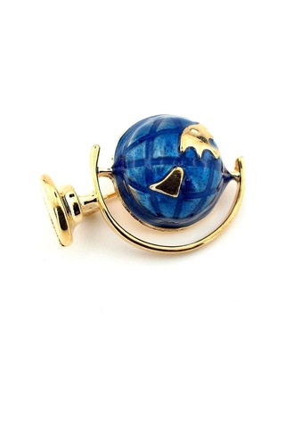 Solfera Yer Küre Dünya Gezegen Mavi Atlas Harita Yaka İğnesi Broş Rz188