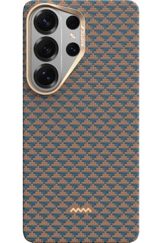 Galaxy S26 Ultra Uyumlu Kılıf M-safe Şarj Özellikli Raptic Aramid Skin Origin Serisi Kapak Gold-mavi Mavi - Gold