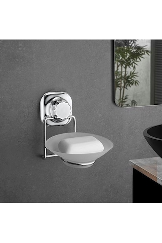 Delmeye Son Yapışkanlı Katı Sabunluk Düzenleyici Krom YK-713