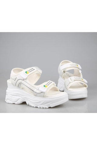 Guja 24y413-9 Kadın Dolgu Topuk Sandalet Beyaz 36-40 001