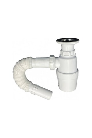 Taslı Körüklü Lavabo Sifonu - 888lts Beyaz