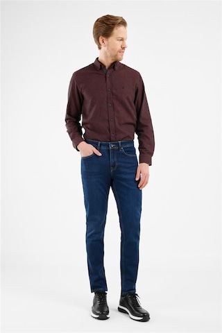 İmza Lacivert Gabardin 5 Cep Düz Paça Casual Slim Fit Pamuklu Denim Pantolon 1023255160 Lacivert