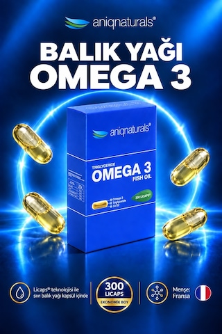 Aniqnaturals Balik Yaği Omega 3 - 300 Licaps - Fransa Dan