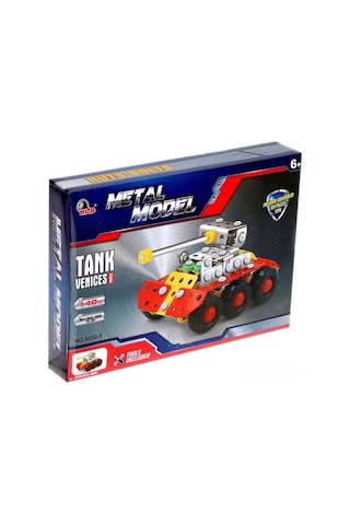 Metal Model Tank Yapım Seti 140 Parça - Eğitici Stem Montaj Oyuncağı - Tornavidalı Kendin Yap Maket