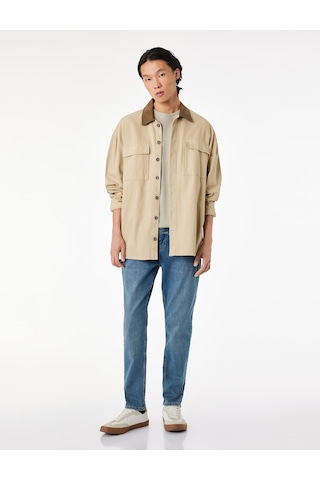 Koton Regular Fit Normal Bel Cepli Tapered Jean Pantolon - Joe Jean Petrol 6sam40273nd