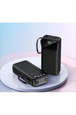 30.000 Mah Linkage 22.5w Hızlı Şarj Destekli Dahili Kablolu Taşınabilir Batarya Powerbank Siyah
