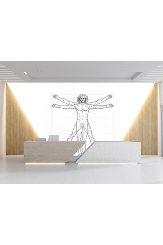Vitruvius Adamı Poster Duvar Kağıdı Renkli
