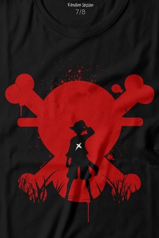 Kendim Seçtim One Piece Anime Dizi Japanese Urban Wear Street Culture Baskılı Tişört Çocuk T-shirt 001