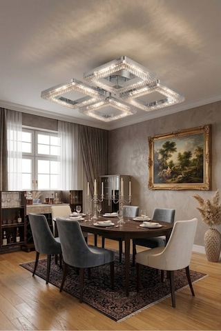 LumiaLighting Yakamoz Model Gümüş Kumandalı 4"lü Ledli 3 Renk Modu Kristal Salon Mutfak Yatak Çocuk Odası Avize
