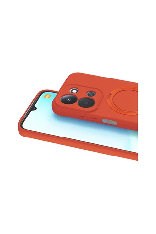 Newface - 336 - Xiaomi Redmi 15c 4g Regal Magsafe Standlı Kapak - Csmo-tex - - Turuncu Diğer