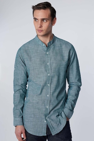 Tudors Slim Fit Uzun Kollu Dar Kalıp Çizgili Hakim Yaka Kol Katlamalı Keten Doku Yazlık Erkek Gömlek-30956-çok Renkli Çok Renkli