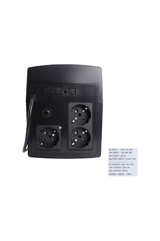 Upset Microactive 1200va / 720w Ups Kesintisiz Güç Kaynağı 3 Prizli 2x12v 7ah Akülü