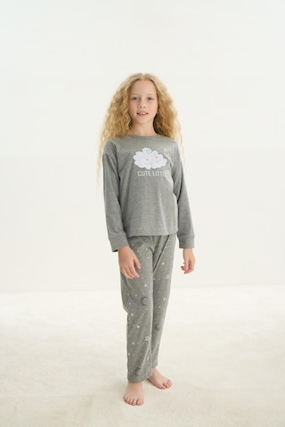 Sevim Kız Çocuk Uzun Kol Gri Melanj Pijama Takım C6t9n6o8 001