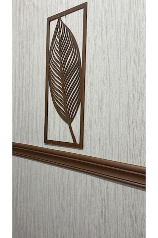 Kahverengi Düz 8cm-117cm Kendinden Yapışkanlı Çıta Çerçeve Süpürgelik