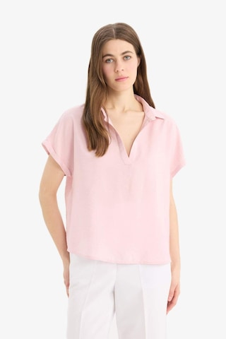 DeFacto Comfort Fit Gömlek Yaka Basic Düz Kısa Kollu Bluz E5989AX25SPPN130