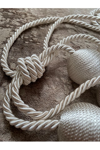 Modern Sarım 4 Toplu Braçol Kornişe Takmatik Ipli Tavan Perde Aksesuarı Bej