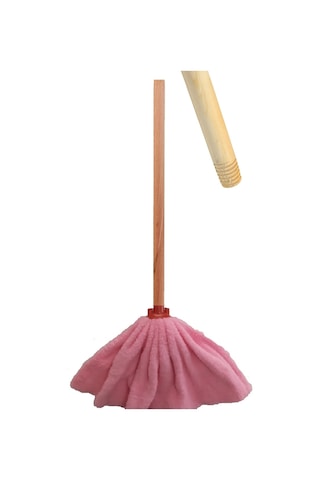 Color Wellsoft Mop Paspas Mop Yedek Ucu Ve Ahşap Sapı İle Takım