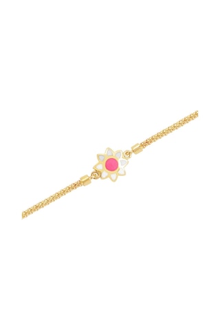 Diamond Line - Gülaylar - Sarı Altın 14 Ayar Çiçek Bileklik Çocuk Standart Sarı Altın