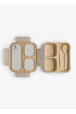Citron Çatal Ve Kaşıklı Bento Beslenme Kutusu Seti - Beige 1061015 1