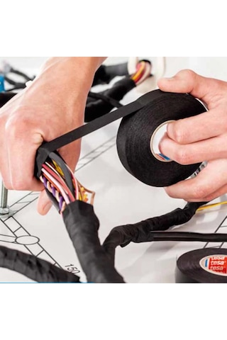 Tesa Bez Bant Tüylü 19Mm x 15 Metre Siyah - 8 Adet