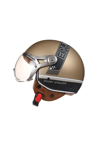 Tt&cocascos Model 288 M Beden Yarım Kask, Motosiklet Kaskı, Dot-ece Retro Tasarım Çok Renkli