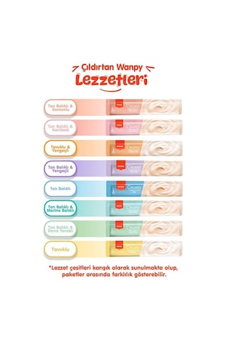 Wanpy Creamy Cat Treat Karışık Krema Sıvı Kedi Ödül Maması 14 Gr X 20 Adet