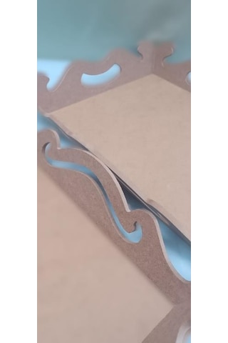 Hobi Dekoratif Model Öymalı Dalga Tepsi Takımı Ahşap HAM MDF El Yapımı