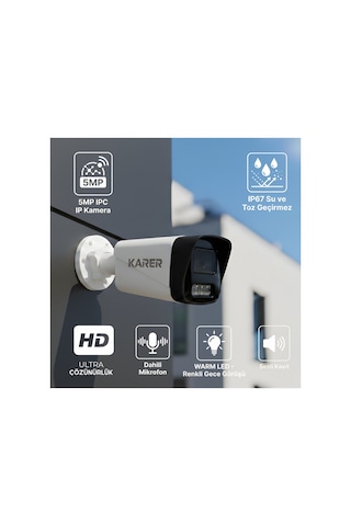 Exitcam 12 Kameralı 5mp Ip Poe Güvenlik Seti 16 Kanal Nvr, 500 Gb Hdd, Renkli Gece Görüşü, İnsan V