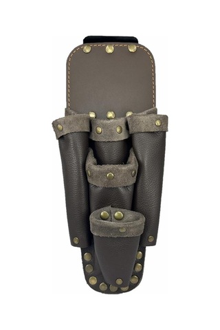 Hakiki Deri Ca101 Elektrikçi Teknisyen Bel Çantası Koyu Kahve Kahverengi