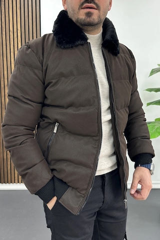 Edwox Erkek Slim Fit Soft Deri Mont Kahverengi Edw440 Kahverengi